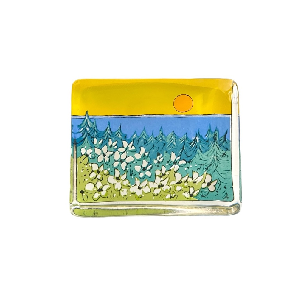 VTG Wildflowers Glass Art Signed Helja Liukko Sundstrom for Arabia Finland